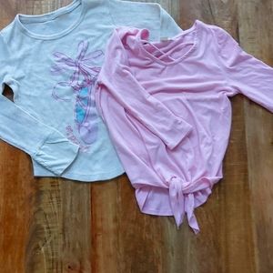 knitworks  Pink long sleeves shirt. Tan shirt with pink ballet Slipper sticker